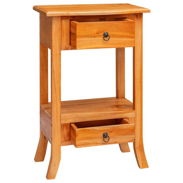 vidaXL Konzolna miza s predalom Naravna 50,5 x 30 x 75,5 cm