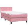 vidaXL Box Spring postelja z vzmetnico Pink 100x220 cm Velvet
