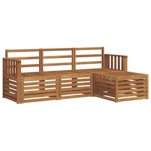 vidaXL Zunanja garnitura za sedenje 4 pcs Naravna