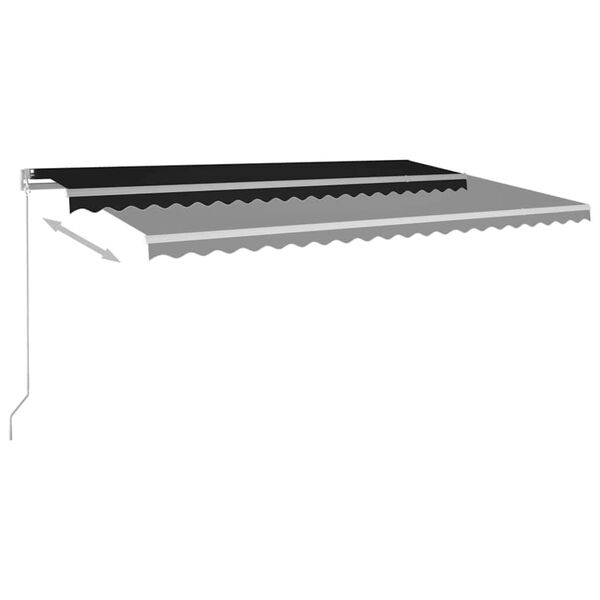 vidaXL Ročno zložljiva tenda z LED lučmi 500x300 cm antracitna
