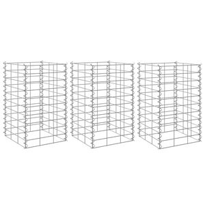 vidaXL Visoka greda gabion 3 kosi 30x30x50 cm železo
