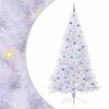 vidaXL Umestno božično drevo Bela 240 cm PVC in jeklo