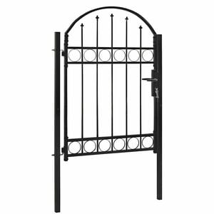 vidaXL Ograjna vrata ASSEN z obokanim vrhom jeklo 102x150 cm črna