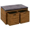 vidaXL Klop z 2 ko&scaron;arama iz morske trave 71x40x42 cm rjava