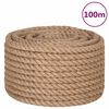 vidaXL Vrv iz 100 % jute 20 mm 100 m