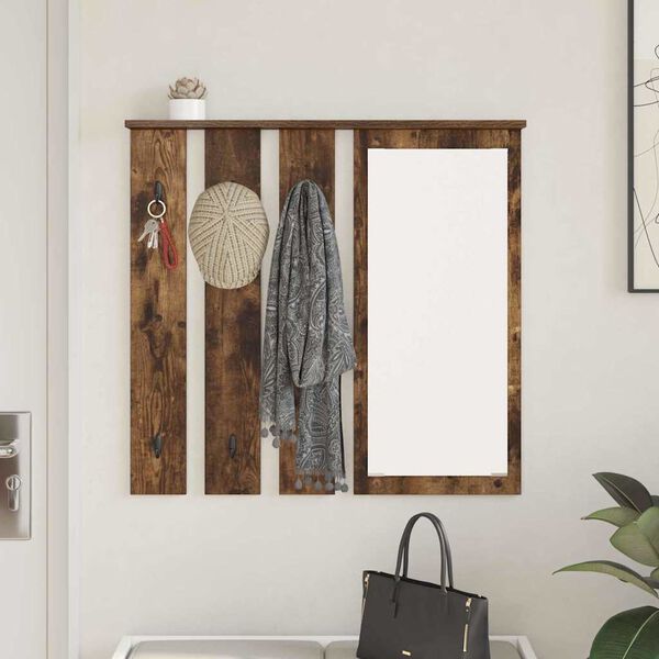 vidaXL Nadwyčajna obe&scaron;alnik za pla&scaron;če Dimljeni hrast 84 x 10 x 80 cm