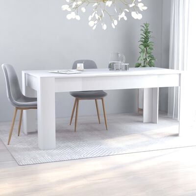 vidaXL Jedilna miza bela 180x90x76 cm iverna plošča
