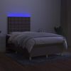 vidaXL Box spring postelja z vzmetnico LED taupe 120x190 cm blago