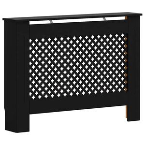 vidaXL Pokrov za radiator črn 112x19x81,5 cm mediapan