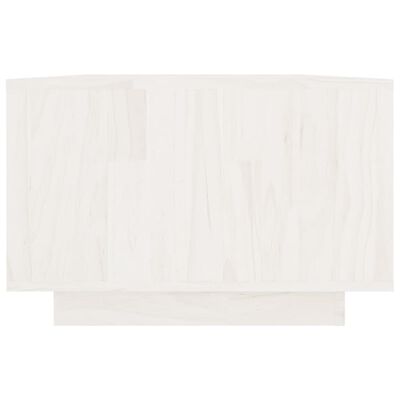 vidaXL Klubska mizica bela 110x50x33,5 cm trdna borovina
