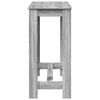 vidaXL Barska miza siva sonoma 102x50x103,5 cm inženirski les