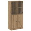 vidaXL Visoka omara z vrati artisian hrast 68x37x142 cm inženirski les