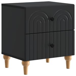 vidaXL Nočna omarica s predalom Črna 43 x 34,5 x 48 cm Inženirski les