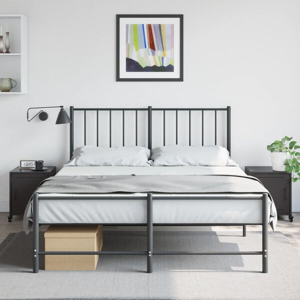 vidaXL Nočna omarica 2 kosa črna 36x39x43,5 cm jeklo