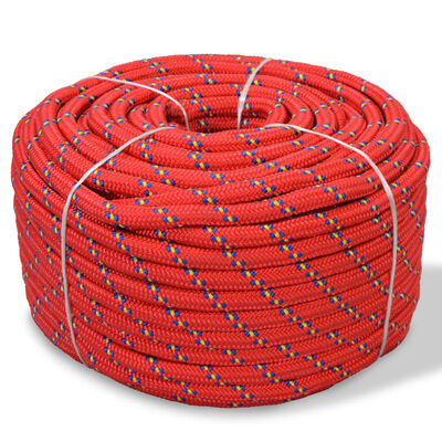 vidaXL Mornarska vrv polipropilen 16 mm 250 m rdeča