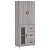vidaXL Visoka komoda siva sonoma 69,5x34x180 cm inženirski les