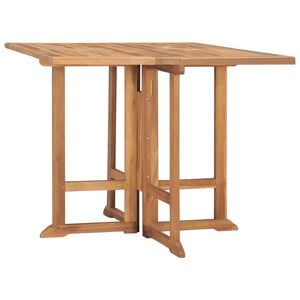 vidaXL Zložljiva vrtna jedilna miza 90x90x75 cm trdna tikovina