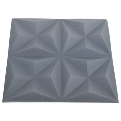 vidaXL 3D stenski paneli 24 kosov 50x50 cm origami sivi 6 m²