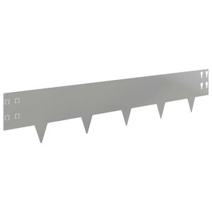 vidaXL Robovi trave 50 kos 100 x 20 cm Jeklo Srebrna