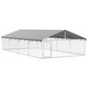 vidaXL Zunanji pasji boks s streho 600x300x150 cm