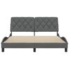 vidaXL Posteljni okvir brez vzmetnice temno siv 160x200 cm blago