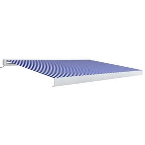 vidaXL Motorizirana kasetna tenda 400x300 cm modra in bela