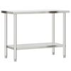 vidaXL Kuhinjska delovna miza 110x55x85 cm nerjaveče jeklo