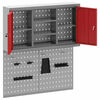 vidaXL Komplet omare in pegboard 3 pcs Rdeča 100 x 20 x 115 cm Jeklo