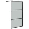 vidaXL Pregrada za tu&scaron; 100x195 cm temno ESG steklo črna
