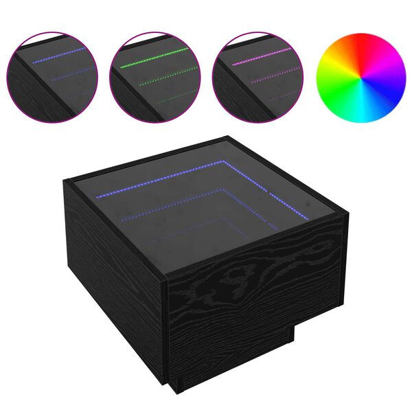 vidaXL Klubska miza Črni hrast 40 x 40 x 30 cm Konstruiran les