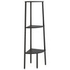vidaXL 3-nadstropni kotni regal črn 45,5x31,5x120 cm