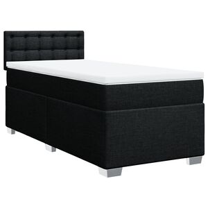 vidaXL Box spring postelja z vzmetnico črna 80x200 cm blago