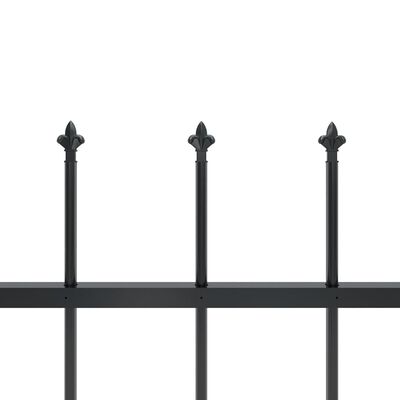 vidaXL Vrtna ograja s koničastimi vrhovi jeklo 3,4x1,2 m črna