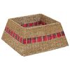 vidaXL Ovratnik za božično drevo Kvadrat Naravna 50 x 50 x 25 cm