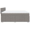 vidaXL Box spring postelja z vzmetnico taupe 200x200 cm blago