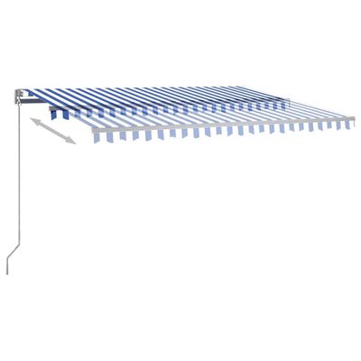 vidaXL Prostostoječa avtomatska tenda 400x350 cm modra/bela