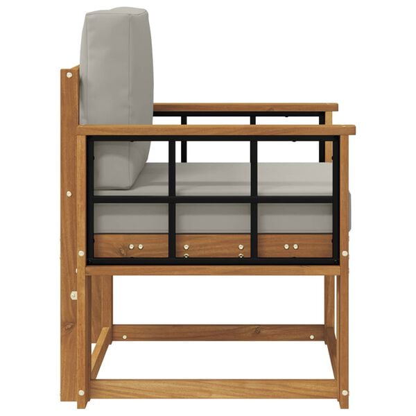 vidaXL Zunanji kavč Masivno akacijevo les in poliester