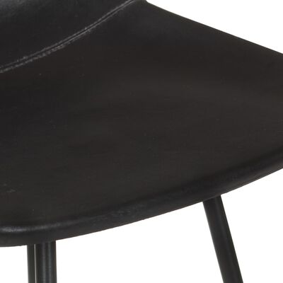 vidaXL Barski stolčki 2 kosa črno pravo usnje