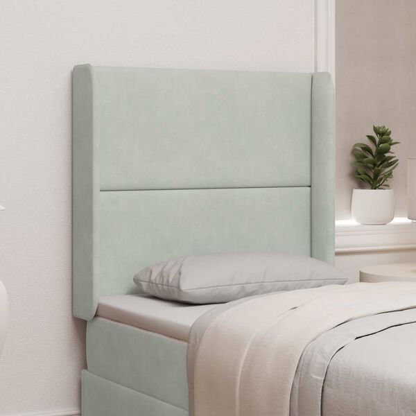 vidaXL U&scaron;esni vzglavnik Svetlo siva 80 x 16 x 4 cm Žamet