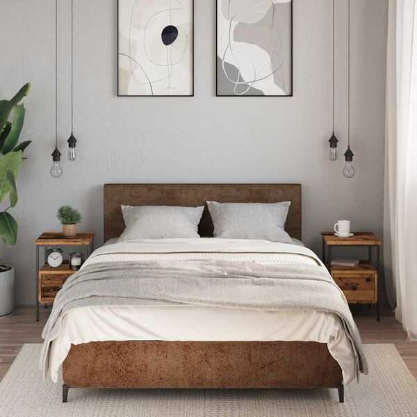 vidaXL Nočne omarice 2 kosa starinski les 34x36x50 cm inženirski les