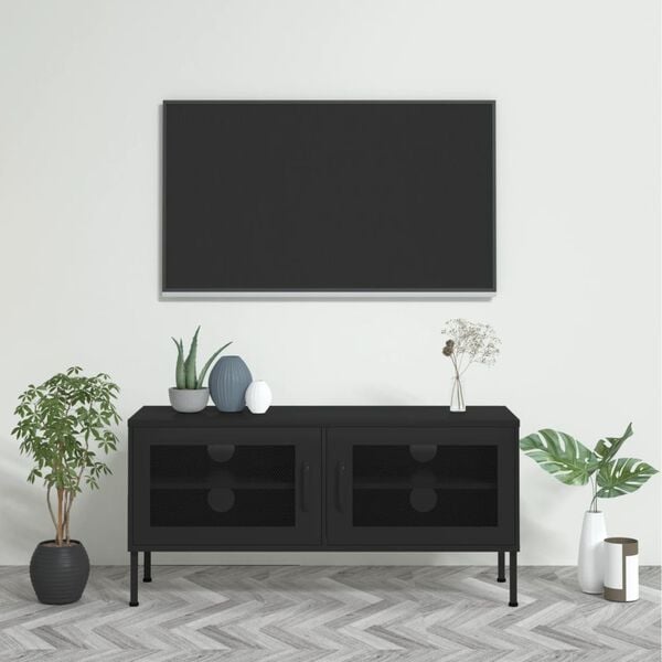 vidaXL TV omarica črna 105x35x50 cm jeklo