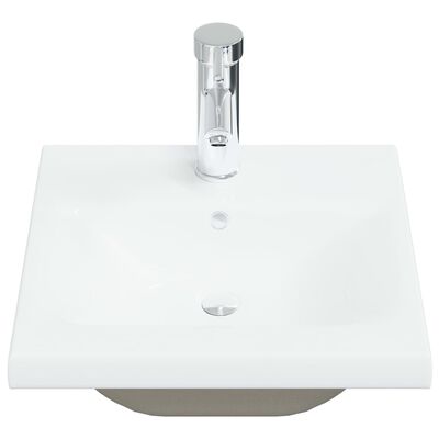 vidaXL Vgradni umivalnik s pipo 42x39x18 cm keramičen bel