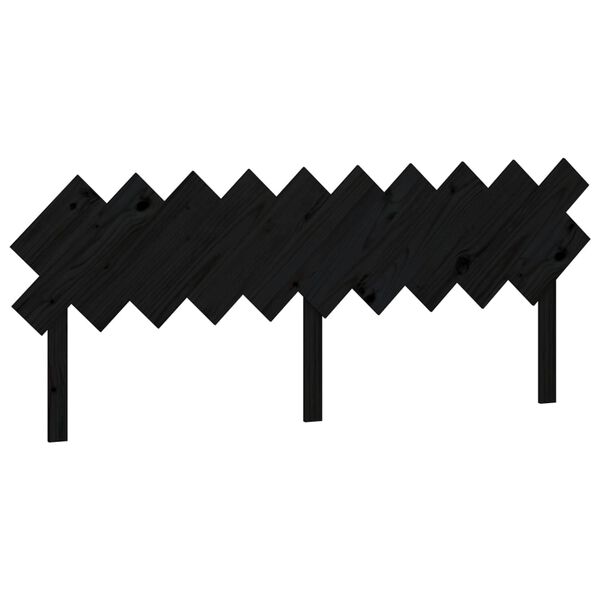 vidaXL Posteljno vzglavje črno 196x3x80,5 cm trdna borovina