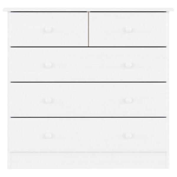 vidaXL Predalnik ALTA bel 77x35x73 cm trdna borovina