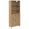 vidaXL Visok predalnik s predalom Umetni hrast 69,5 x 34 x 180 cm