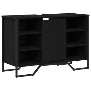 vidaXL Kopalni&scaron;ka omara za umivalnik Črna Orehovina 91 x 35 x 60 cm