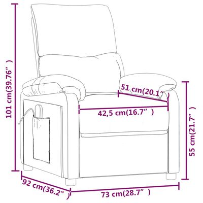 vidaXL Masažni stol s funkcijo vstajanja taupe blago