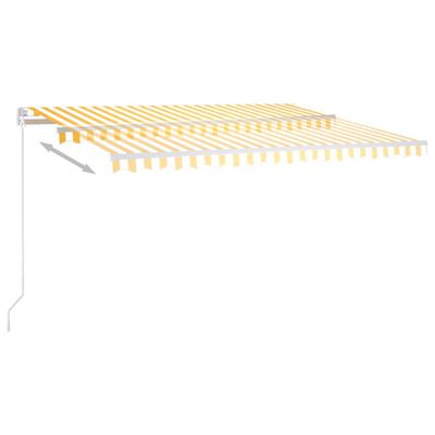 vidaXL Ročno zložljiva tenda 450x300 cm rumena in bela