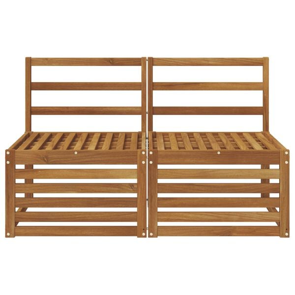 vidaXL 2 Kos Srednji zunanji kavč Masiven les akacije Naravna