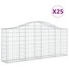 vidaXL Obokane gabion ko&scaron;are 25 kosov 200x30x80/100 cm cinkano železo